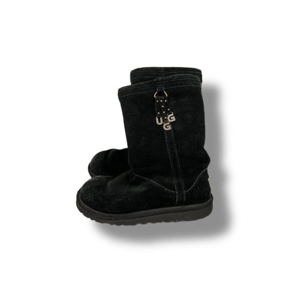 UGG Big Kids' Larynn Boots in Black Girls Size 6/Woman’s 8 - Picture 1 of 10